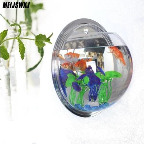 28CM Fish Tank Acrylic Aquarium Wall Hanging Flowers Pot Fish Tanks Akvaryum Aquarium Plants Vase Aquarios Goldfish Hanging Type