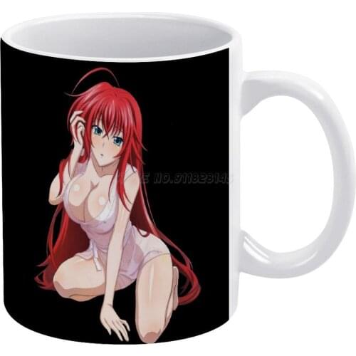 Rias Gremory Waifu White Mug Coffee Mug Afternoon Tea Christmas Cups Ceramic Mug 330ml for Coffee Rias Gremory High School Dxd H