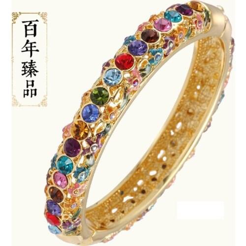 Free shipping ancient ways enamel jewelry gold-plated bracelet hollow out hand jewelry bracelet manufacturers direct marketing