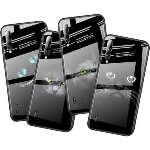 Tempered Glass Cover Black Cat Staring Eyes For Xiaomi Mi 11 11i 10T CC9E CC9 9T Note 10 Ultra Pro Lite 5G Phone Case