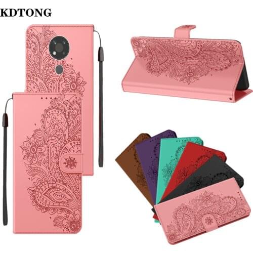 Flip Leather Phone Case for Nokia 7.2 5.3 3.4 3.2 2.3 2.4 Funda Peacock Embossed Card Slot Wallet Bracket Full Protection Cover