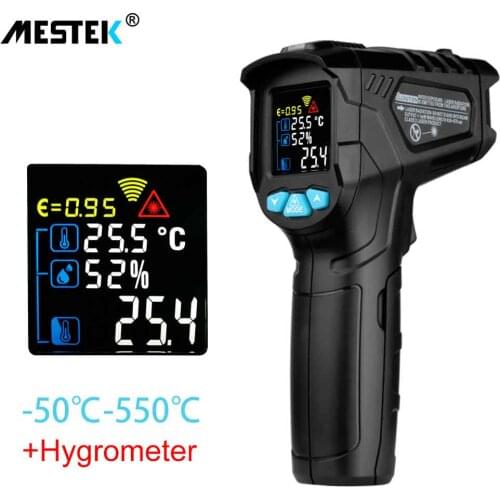Mestek IR01 Series Digital Infrared Thermometer -50~380/550/800 degree Non-Contact Thermometer Gun thermometer With Color Screen