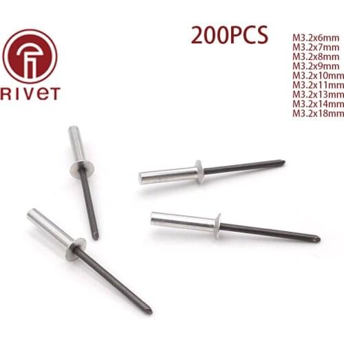 DIN 15974 200pcs M3.2 Aluminum Countersunk Head Closed End Blind Rivet Sealed Blind Rivet Water Air Tightness Rivets