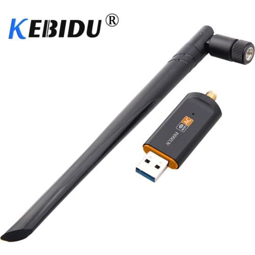 Kebidu 1200Mbps Wireless WiFi USB Adapter Dual Band 2.4/5Ghz With Aerial 802.11AC Network Card High Speed USB3.0 Receiver