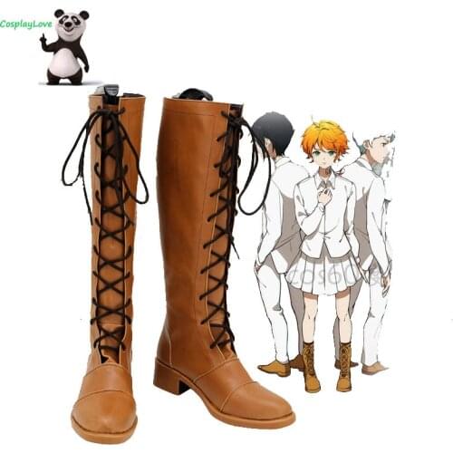 CosplayLove The Promised Neverland Emma Brown Shoes Cosplay Long Boots Leather Custom Made For Party Birthday