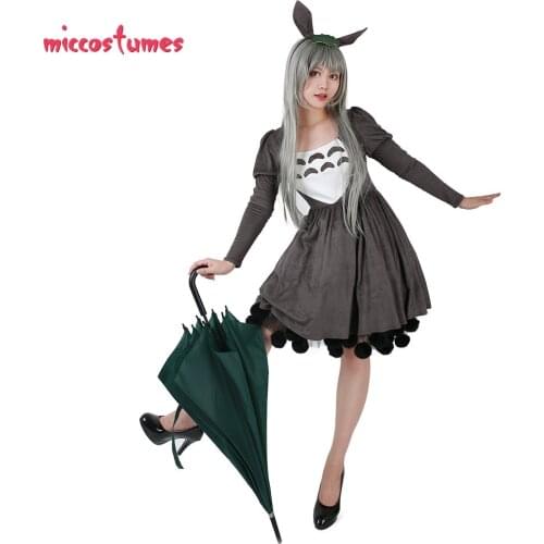 Ghibli My Neighbor Totoro Friends Costume Dress Including headdress and Tail