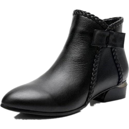 Nice winter new pointed toe thick heel short boots women Korean Vogue all-match Vogue boots women