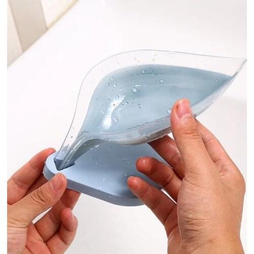 Leaf-shaped Soap Box Creative Triangle with Drain Outlet Bathroom Storage Tray Kitchen Supplies Accessories Can Maintain Dry
