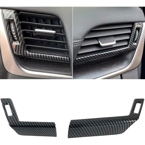 LHD! Car Styling 2PCS Carbon Fiber Printed Interior Front Side Air Vent Cover Trim for Nissan Rogue X-Trail T33 2021 2022