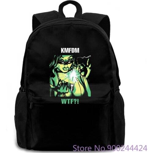 KMFDM WTF Black Mens Men Rock Band - show original title Casual White Top backpack