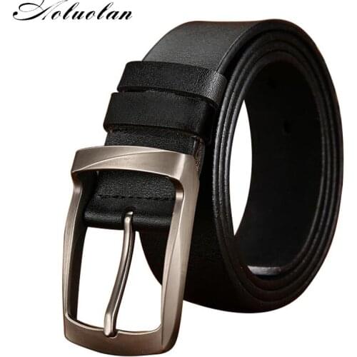 Aoluolan mens luxury brand belts for mens High Quality Cowhide Strap Hot Genuine Leather Belt Designer Brand Belts For Male