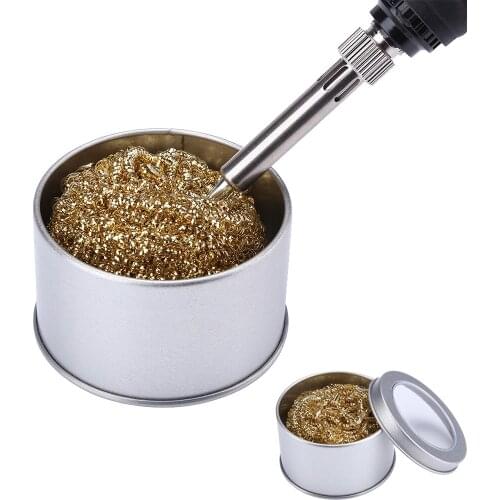 Soldering Iron Tip Cleaner Steel Wire With Stand Holder Welding Solder Head Cleaning BGA Soldering Station Repair Tools Kit