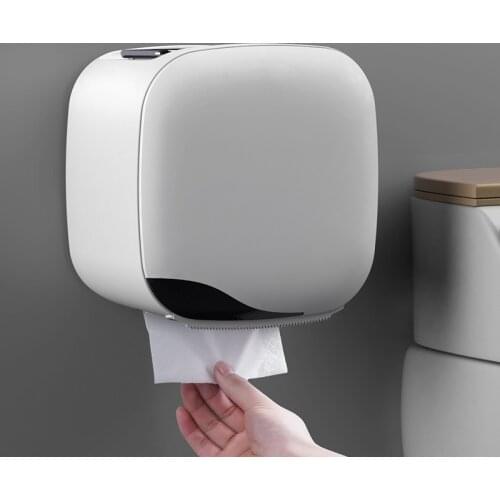 Wall Mounted Toilet Paper Holder Waterproof Tray Roll Tube for Toilet Paper Storage Box Tray Tissue Box Shelf Bathroom