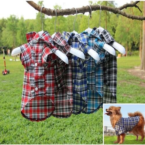 Pet Dog Clothes for Dog Soft Summer Plaid Dog Vest Clothes For Small Dogs Chihuahua Polyester Puppy Shirts T shirt Cat Vests
