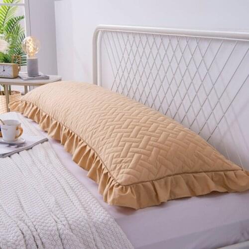 Pure color cotton pillowcase with cotton edge 1.5m Pure cotton with extra thickness 1.2m Pillowcase with pillow core 1.8m long