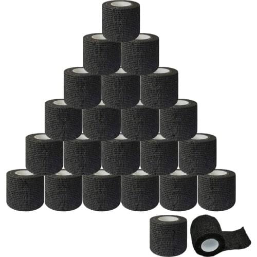 5/10/15/20 Black Tattoo Grip Bandage Cover Wraps Tapes Nonwoven Waterproof Self Adhesive Finger Protection Tattoo Accessories