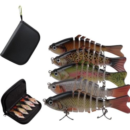 5Pcs/Bag Jointed lure fishing Pike lure 15g 3D Eyes Wobbler hard bait Bionic Trolling for Trouts Bass lures fishing