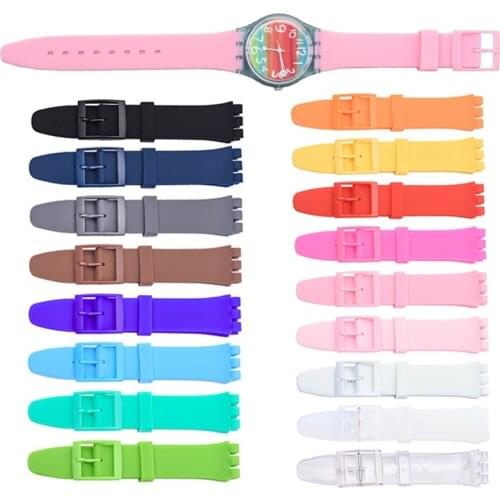 Soft Silicone Watchband for Swatch Sport Rubber Girl Women Colorful Band Strap Bracelet Accessories 12mm 16mm 17mm 19mm 20mm