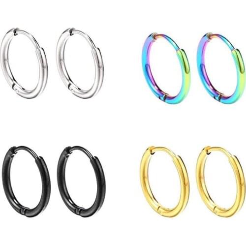 Fashion Vintage Circle Hoop Earrings Ear Bone Stainless Steel Multiple Dangle Small Earring for Women Men Unisex Jewelry aretes
