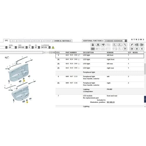 LED LIGHT ATMOSPHERE LIGHT FOR AUDI A6 C8 4K0 919 390