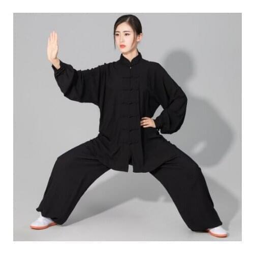 Unisex high quality pure cotton Tai Chi taiji kung fu uniforms clothing Shaolin wushu martial arts suits beige/blue/black/gray