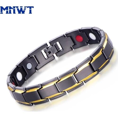MNWT High Quality Healthy Magnetic Bracelet For Men Women Stainless Steel Power Therapy Magnets Bracelets Bangles Lovers Gift