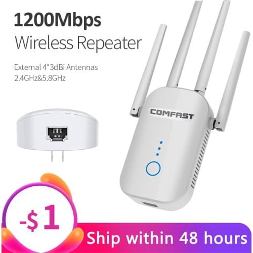 Wifi Extender Dual Band 1200Mbps Comfast CF-WR758AC High Antennas Wireless 2.4G&5.8G Repeater Router Bridge Signal Amplifier