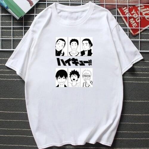 Funny Oya Oya Oya Haikyuu Harajuku Manga T-shirt Male Kuroo Anime Graphic Tshirt Bokuto Cartoon Shoyo Volleyball Creative Tee