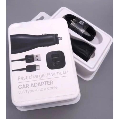 50 PCS Dual USB Port Fast Charger Car Charger with Type-C Cable 9V 1.67A Quick Adapter For Samsung S10 S9 S8