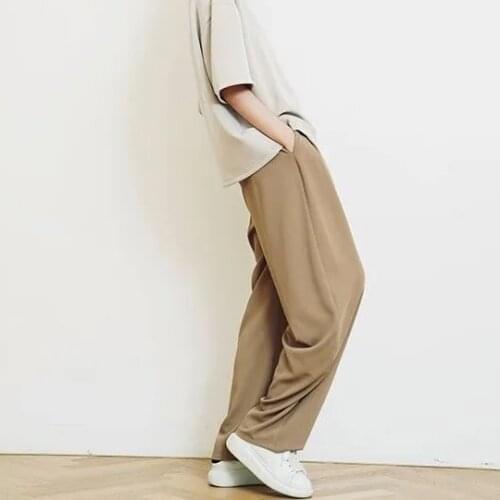 Womens suit pants high waist drape wide-leg pants 2021 spring new loose straight leg pants women suit trousers