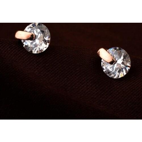 DANS ELEMENT AAA Cubit Zircon Real Big Brand Fashion Stud Earrings for Women New Sale Fi-RA25513