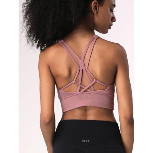 Women Yoga Bra Cross-Back Adjustable Halter Push-up Crop Top Gym Sport Workout Running Training Sexy Movement Underwear Yomoriee
