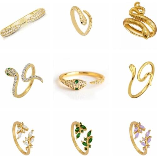 Prevent Allergies 925 Silver High-Quality Open Snake-Shaped Ring Fine Jewelry For Women Adjustable Size Wedding Birthday Gift