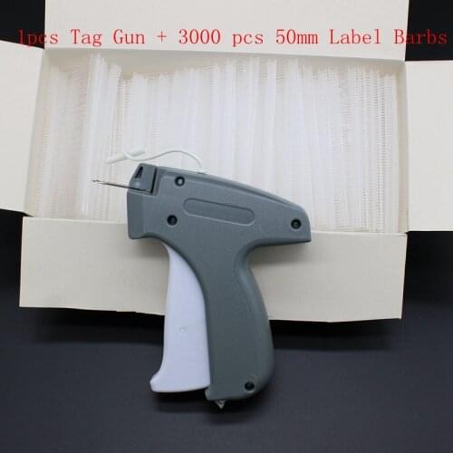 1pcs Handheld Durable Plastic Price Label Tagging Tag Gun +3000pcs 55mm Garment Clothes Label Tag Barbs & Needles