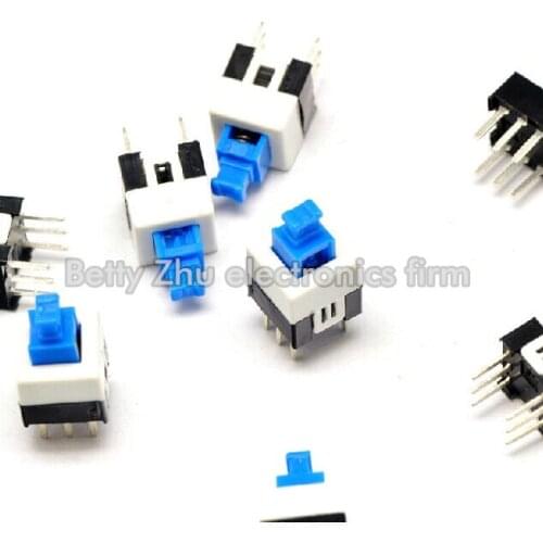 100PCS/LOT 7 * 7MM no lock switch double / 6 feet (without a lock) non-self-locking
