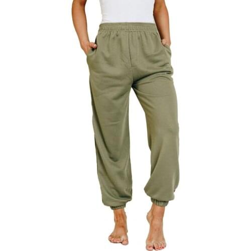 2021 Fashion Women Pants Solid Color Pockets Summer Ladies Sexy High Waist Ankle Tied Trousers pantalones de mujer брюки женские