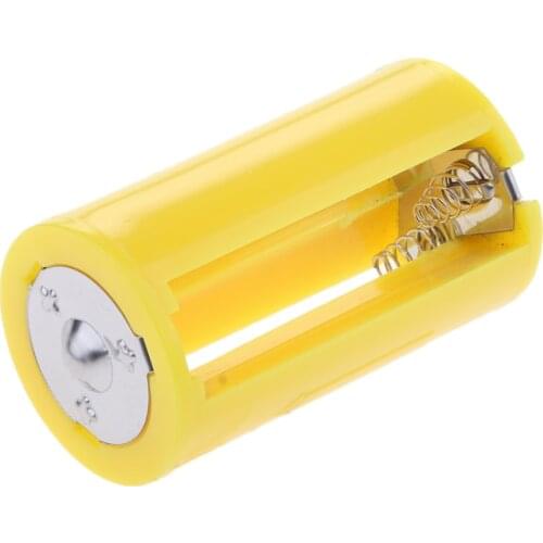 1Pcs Battery Converter Adaptor Size Type LR20 3 AA to D Case Yellow