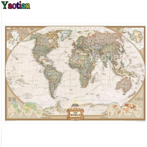 Full Square Round Drill Diamond Painting Abstract world map Diamond Embroidery Mosaic 5D Diy Home Decor Wall Stickers