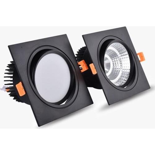 Dimmable 220V 110V LED COB Downlight 7W 9W 12W 15W 18W 24W Square Spot Light White Ceiling Lamp For Living Room Lighting