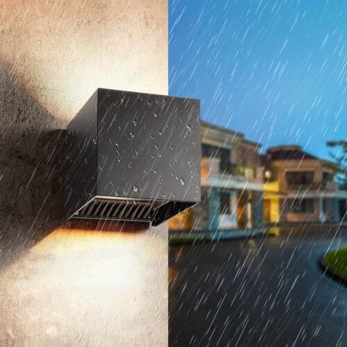 Black Wall Lamp Outdoor 20W LED Aluminum Increase The Adjustable Beam of 120mm Four-leaf