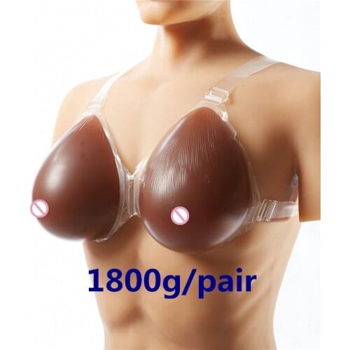 Black Real Breast Forms 1800g/pair Artificial Breast Fake Breast Crossdresser false Boobs