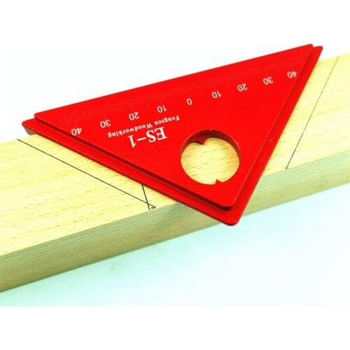 Woodworking Scribing 45 Degree Angle Ruler Aluminum Scribe Mark Line Gauge Carpenter Measuring Tools