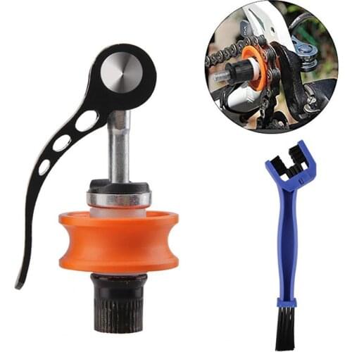 Mountain Bike Bicycle Chain Keeper Holder Quick Release Cleaner Tool with Brush