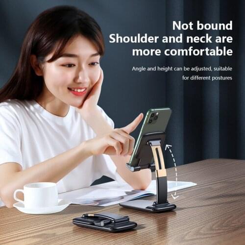 For iPhone X 11 12 Xiaomi Samsung Foldable Metal Phone Holder Cell Phone Holder Stand Universal Desktop Mount Bracket
