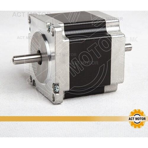 ACT Motor Nema23 Stepper Motor 23HS6620B Dual Shaft 185oz-in 56mm 2A 6-lead 2Ph CE ROHS ISO CNC Router Laser Metal Machine