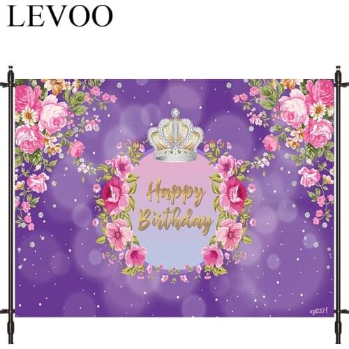 LEVOO Photophone Backdrop Romantic Rose Flowers Crown Birthday Photocall Decor Fabric New Shoot Photography Backdrop