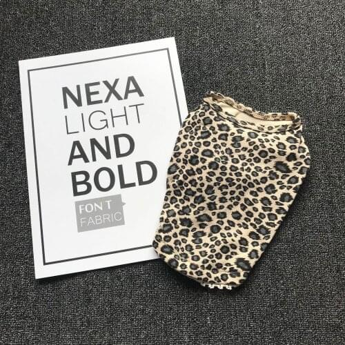 Leopard Chihuahua Cotton Tshirt Pet Dog Clothes for Small Dogs Clothing Yorkshire Cool Round Collar Sweater Pug Costume S-2XL