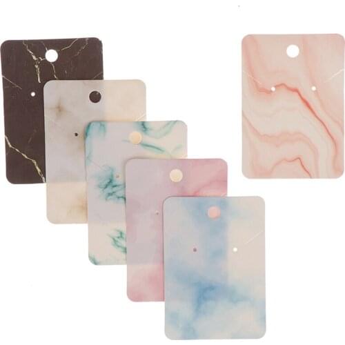100PCS Colorful Marbling Earring Card Studs Necklace Jewelry Display Black Earings Paper Cardboard Favor Holiday Wholesale