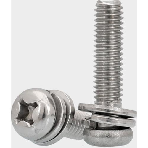 M2m2.5m3m4 Stainless Steel Round Cross Pan Head Combination Screw