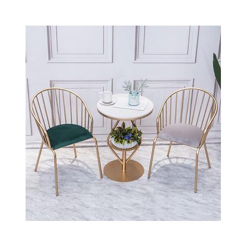 North Europe Yangtai small tea table simple indoor three piece leisure table and chair combination bedroom modern iron art small